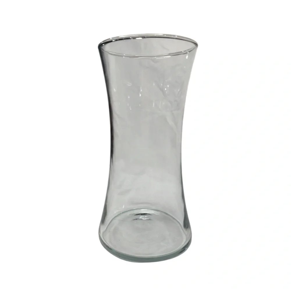 9.5x4.5” Smooth Cylinder Glass Flower Vase Clear